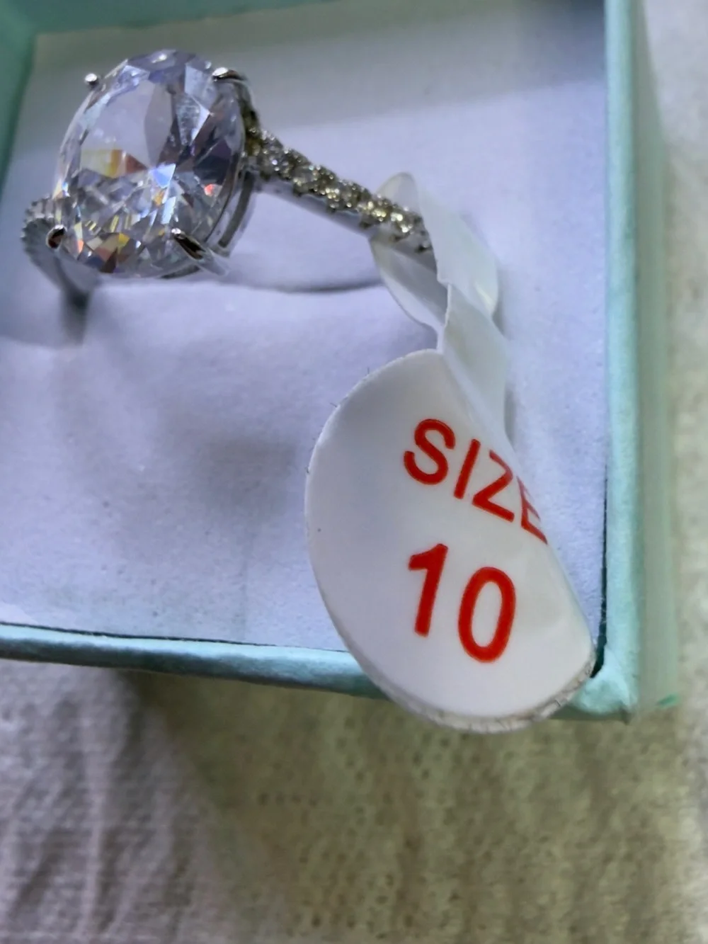Oval CZ Stone Silver 925 stamp Halo Ring